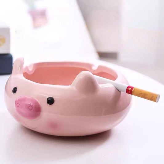 Cute Pink Pig Ashtray | Whimsical Pig Design for Smokers