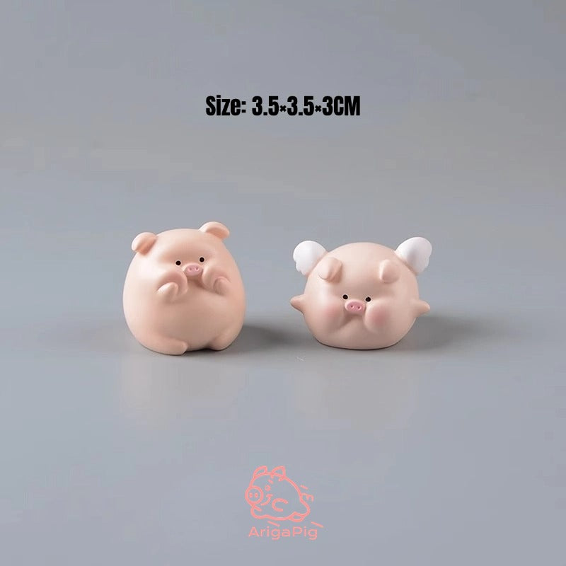 Adorable Fat Piggy Desktop Car Ornament - Playful Decor with Unique Poses