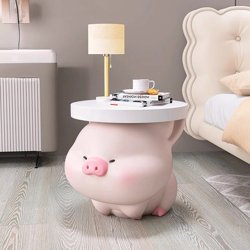 Charming Cartoon Pig Side Table - Unique Coffee Table Floor Ornament