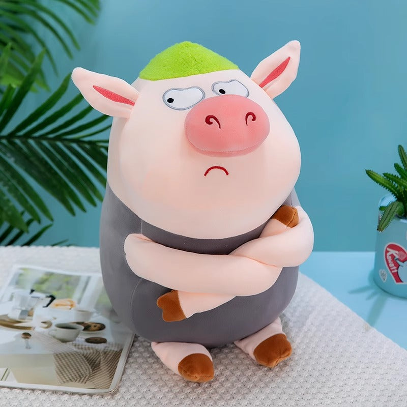 Soft and cozy pig plush cushion – perfect for home decor and snuggling.