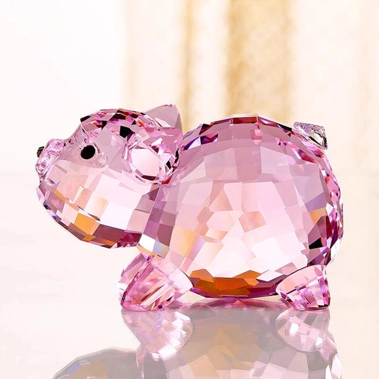 Crystal Pig Figurine | Cute Home Decor | Lucky Charm for Prosperity