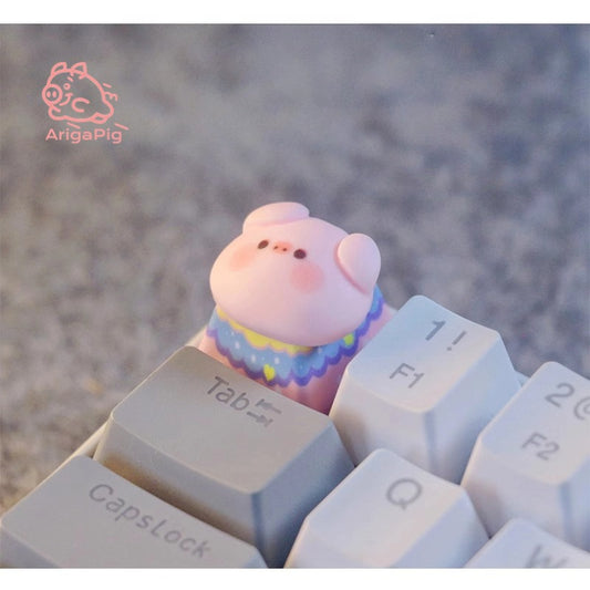 Cartoon Pig Mechanical Keyboard Keycap - Playful design for personalized typing experience.