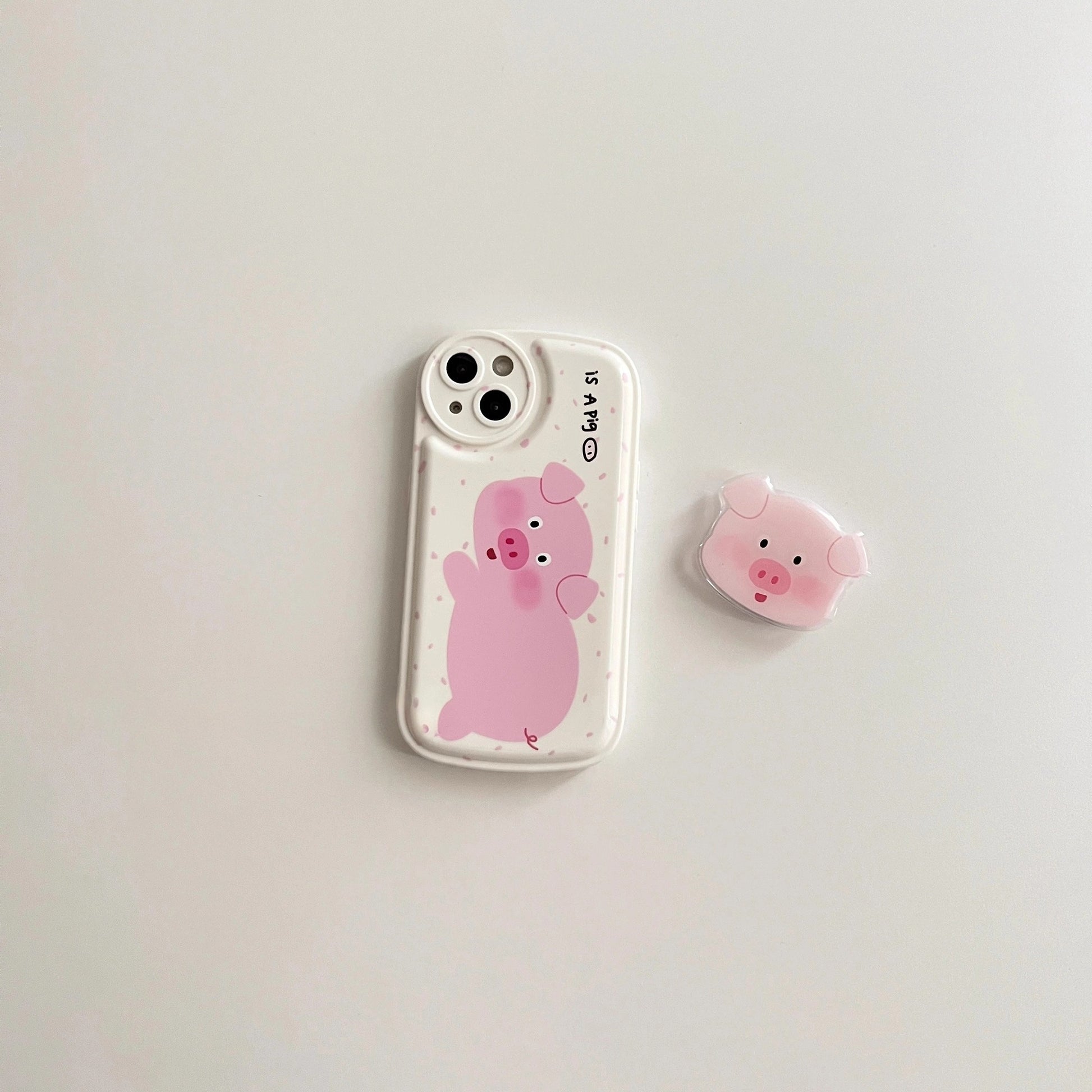 Cute Pig Air Cushion Stand Case for Apple with Adorable Cartoon Design