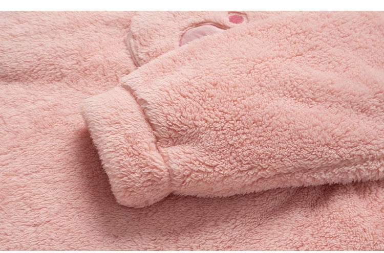 Cartoon Pig Coral Fleece Pajamas | Cozy Cute Sleepwear for Winte