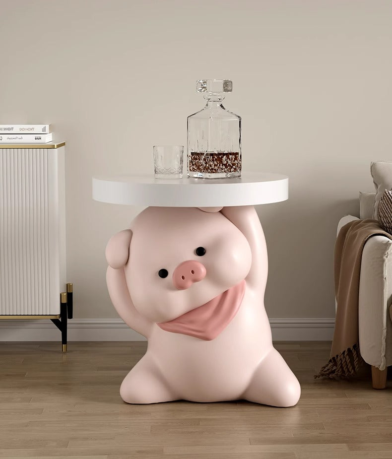 Cartoon Pig Side Table | Cute Home Decor for Living Room & Bedroom