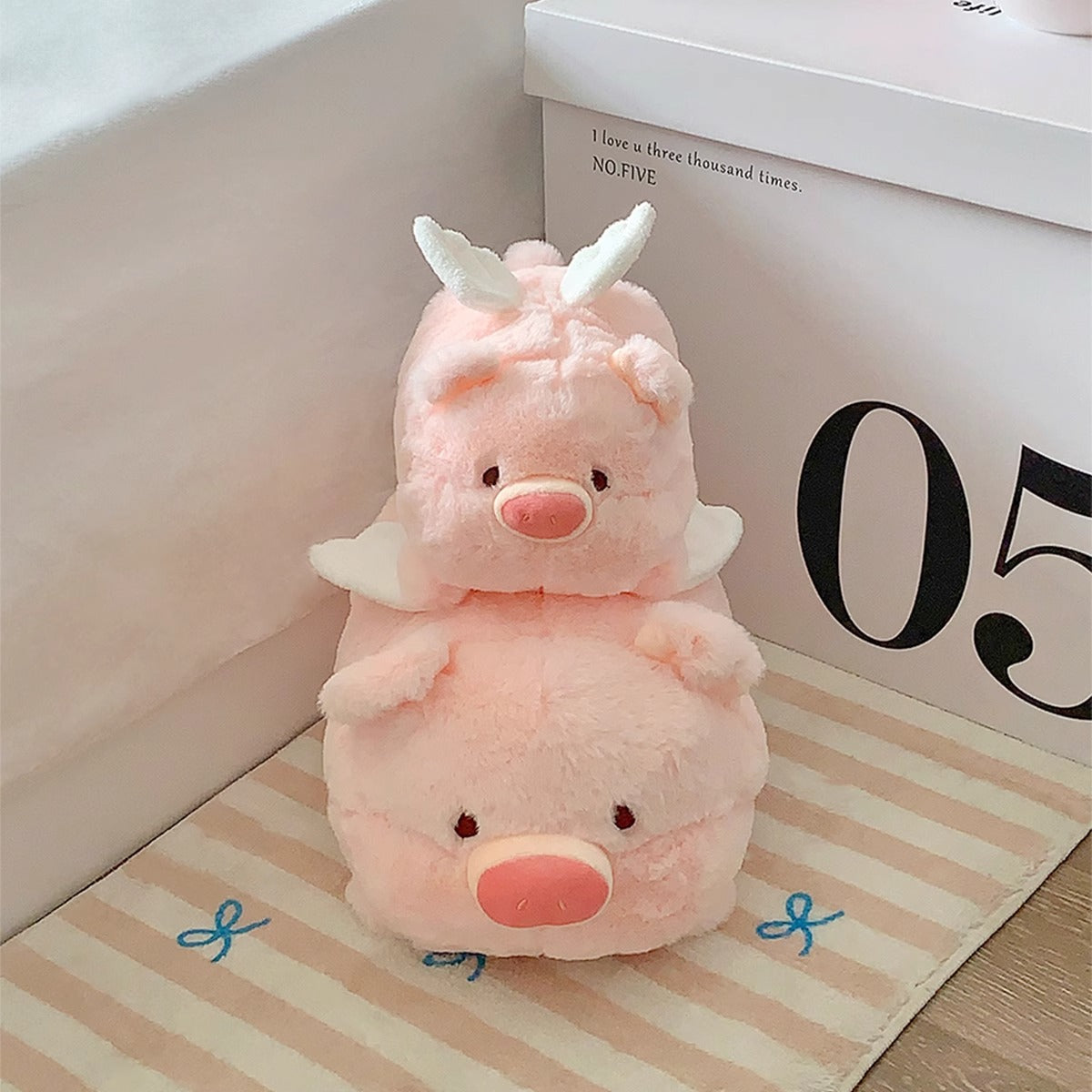 Close-up of Angel Pig Pillow Ragdoll with Soft Fluffy Wings - Ideal for Cuddling