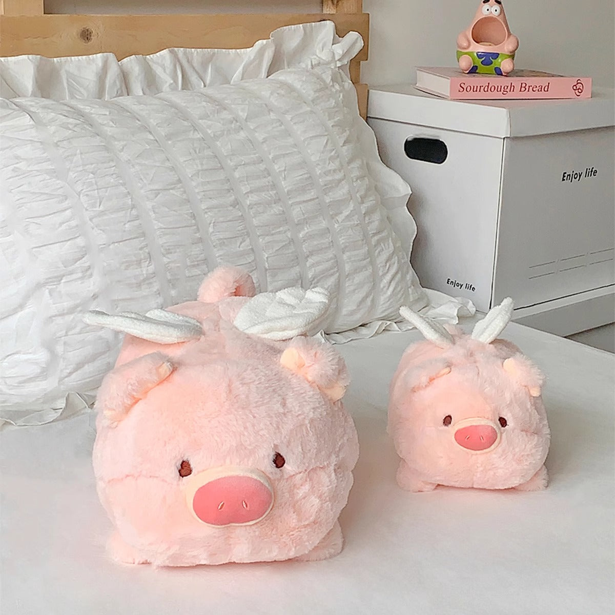 Angel Pig Pillow Ragdoll with Wings - Front View of Adorable Plush Toy