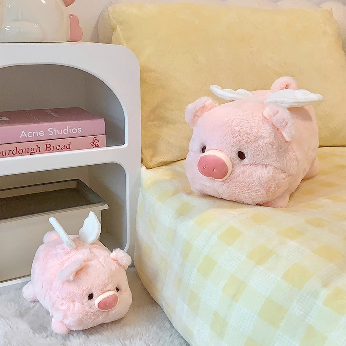 Angel Pig Pillow Ragdoll in Playful Room Decor - Adding Joy and Luck