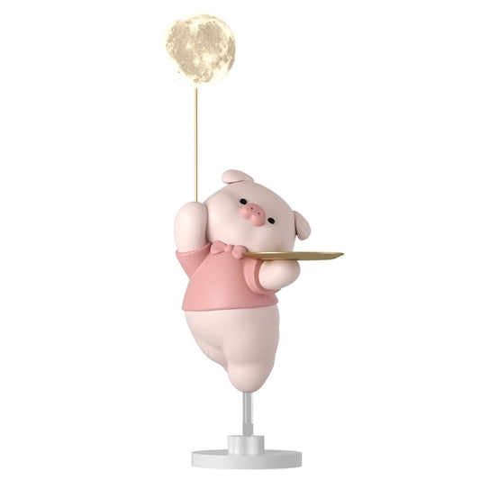 alt="Adorable cartoon pig-shaped floor ambient light, perfect for cozy home decor, children's rooms, or nurseries, providing soft and calming illumination."