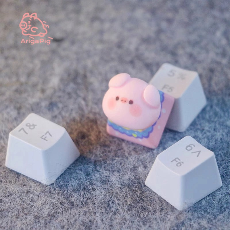 Durable Cartoon Pig Keycap for Mechanical Keyboards - Fun and whimsical addition.