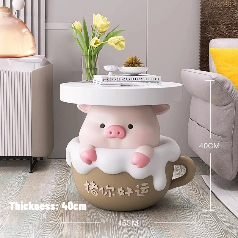 Cute Cartoon Pig Side Table | Adorable Home Decor Accent