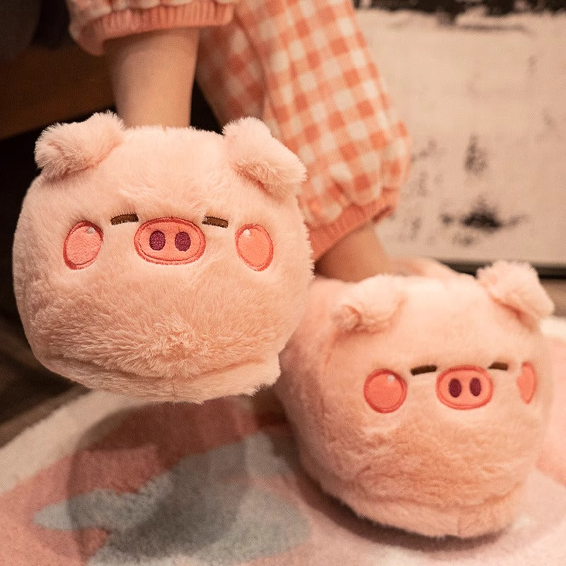 Cute and soft non-slip cartoon pig slippers for kids and adults