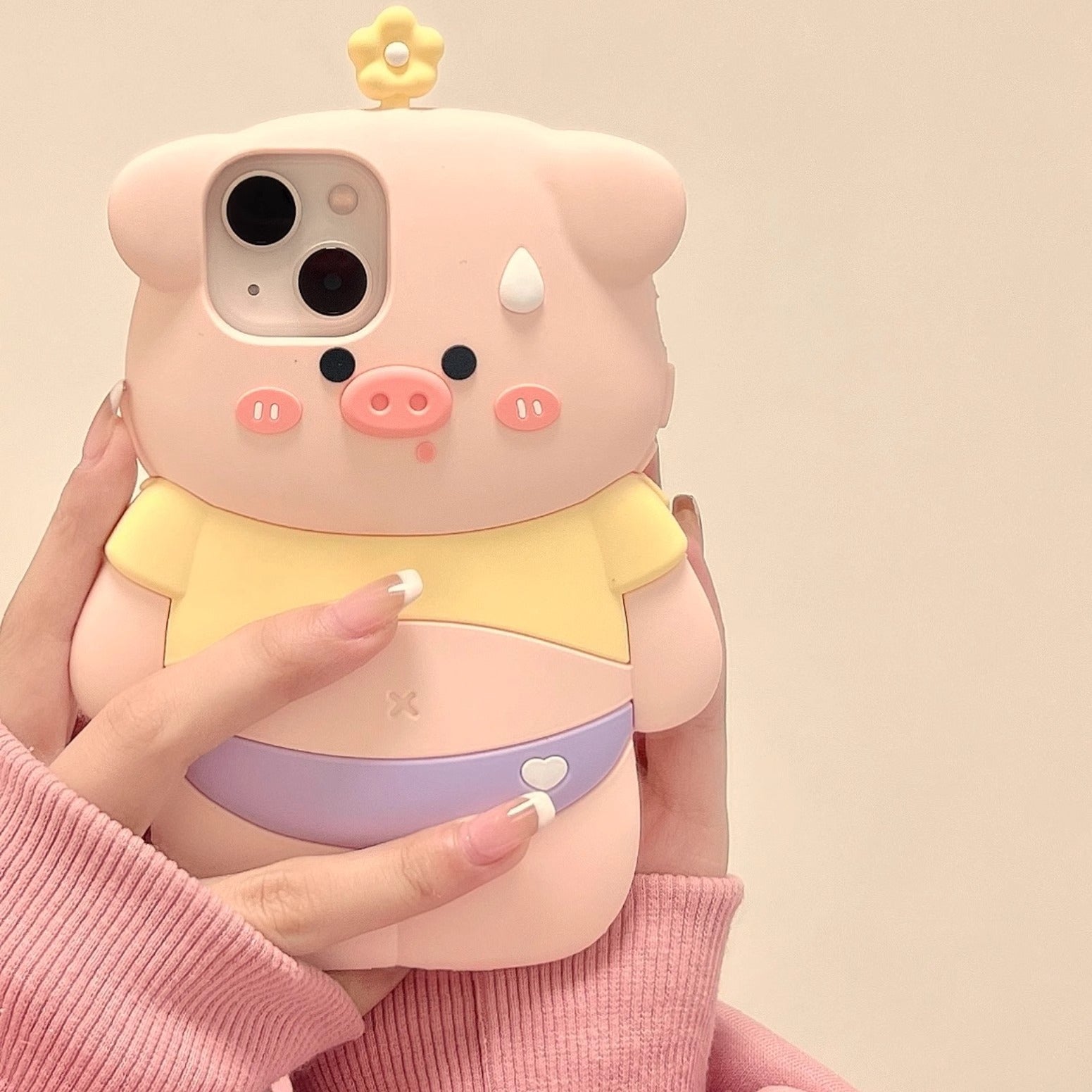 Shockproof piggy iPhone cover for iPhone, cute 3D pig design