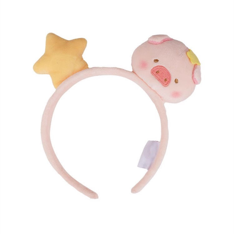 Adorable Cartoon Pig Plush Headband | Cute Pig with Birthday Hat Design