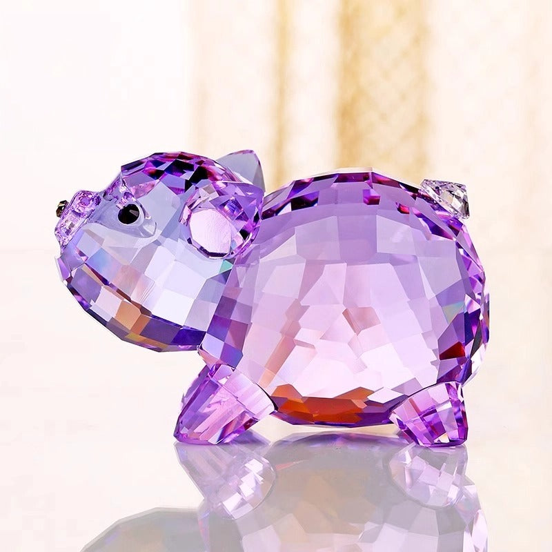 Crystal Pig Figurine | Cute Home Decor | Lucky Charm for Prosperity