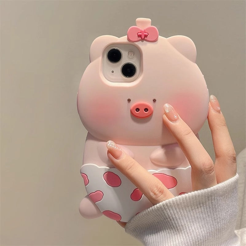 Transparent 3D Pig iPhone Case Ensuring Safe Use