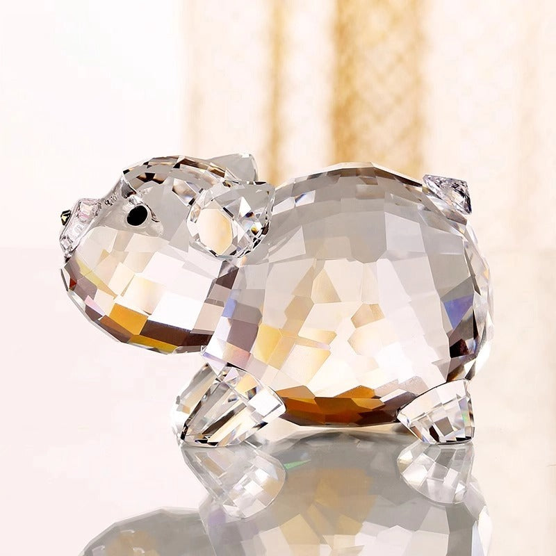 Crystal Pig Figurine | Cute Home Decor | Lucky Charm for Prosperity