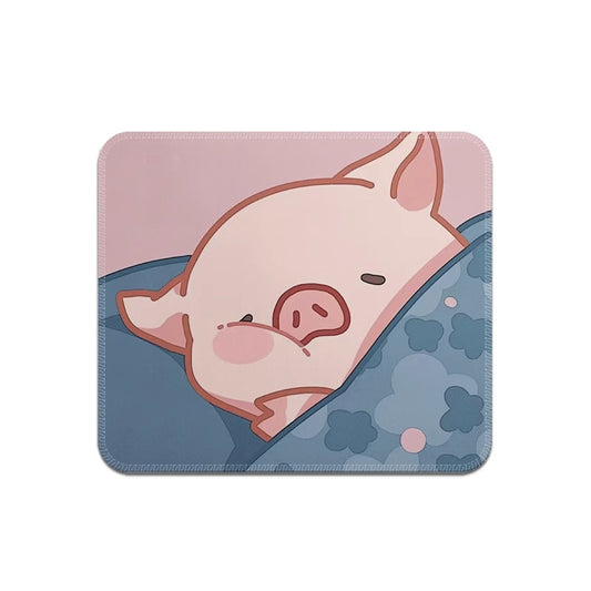 Adorable Cute Pink Pig Mouse Pad with playful design for workspace.