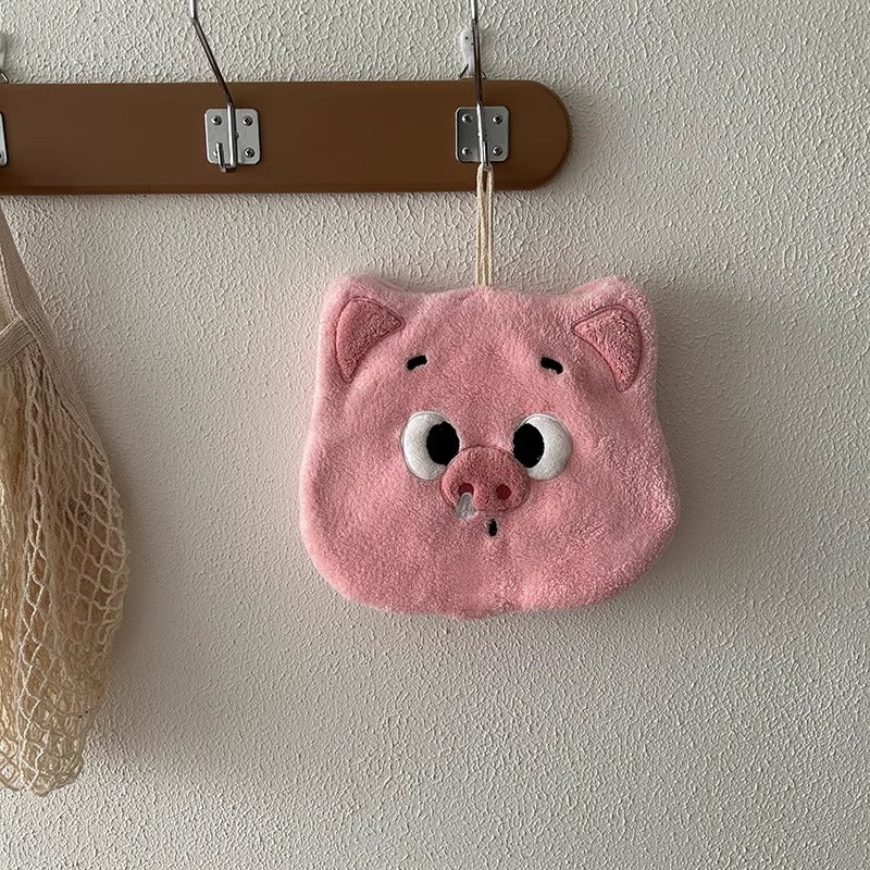 Adorable Pig Design Quick-Dry Towel - Perfect for Kitchen and Bathroom.