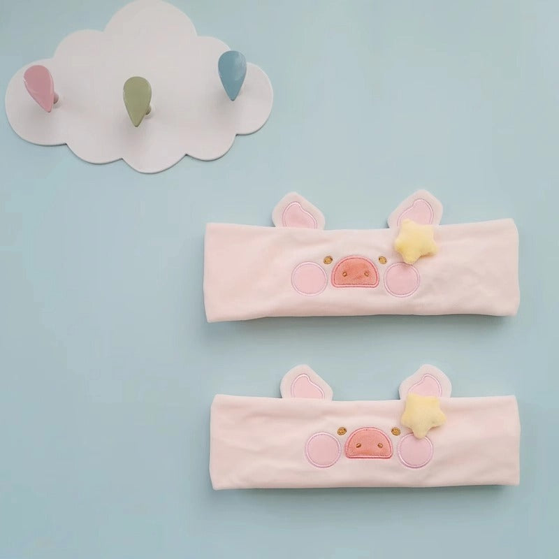 Soft and comfortable cartoon pig hairband for face washing and makeup