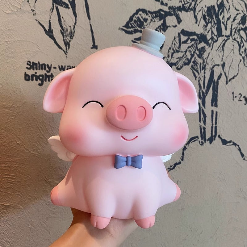 Adorable pig design piggy bank, perfect for teaching children about saving money in a fun way.