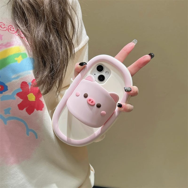 Durable Slipper-Shaped Cartoon Pig Phone Case - Perfect for Kids and Adults