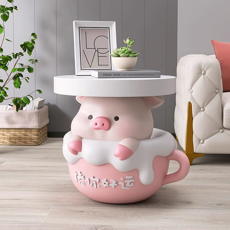 Cute Cartoon Pig Side Table | Adorable Home Decor Accent