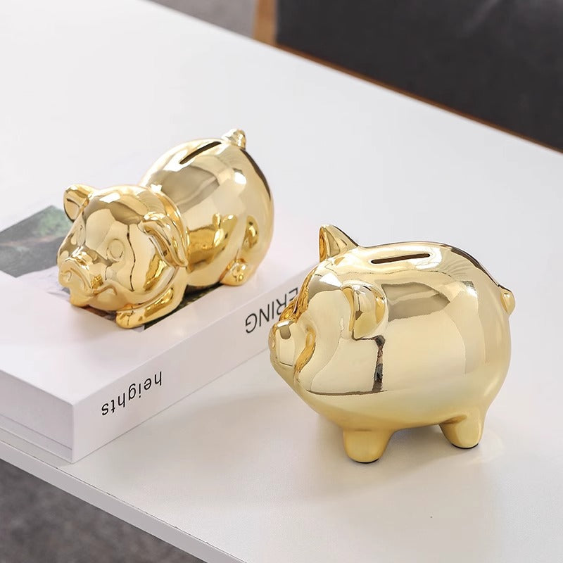 Durable ceramic piggy bank ideal for kids and financial education