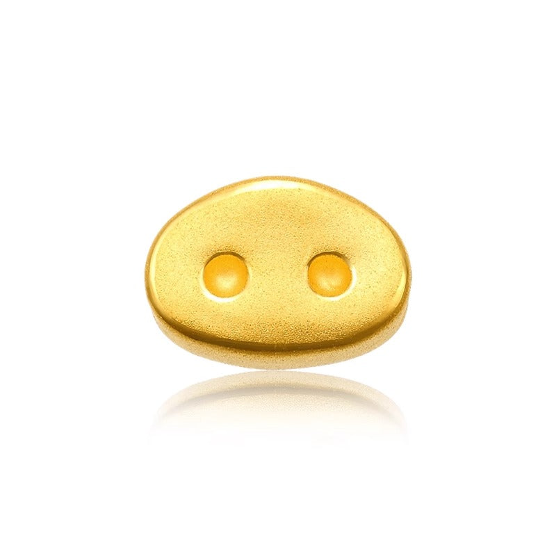 Charming Gold Pig Nose Bead for DIY Bracelets and Necklaces

