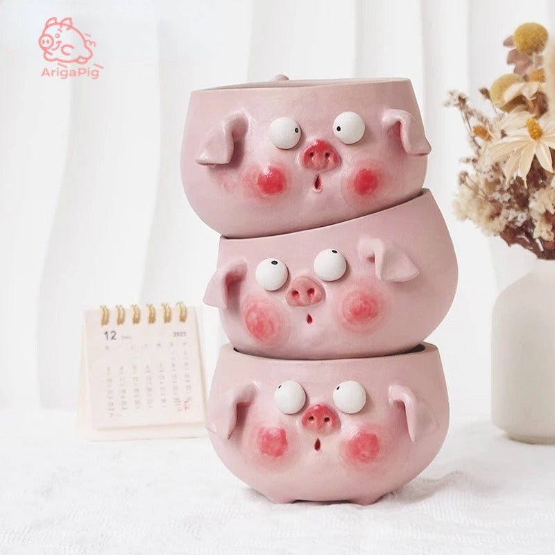 Eco-Friendly Cartoon Pig Bowl perfect for serving food and deco