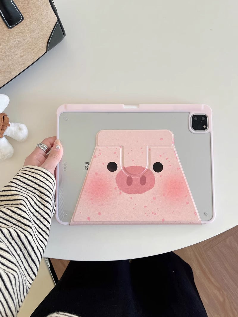 Durable Pink Pig iPad Case Protecting Your Device from Scratches and Drops

