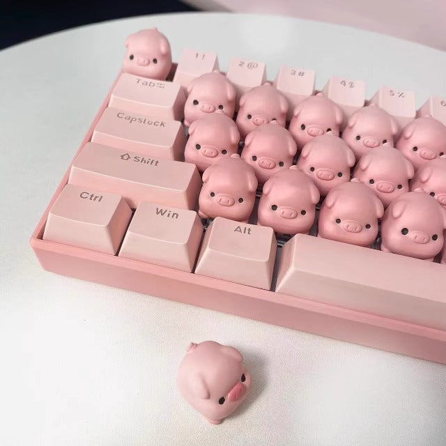 Unique pig-shaped key mechanical keyboard with premium switches and backlighting.