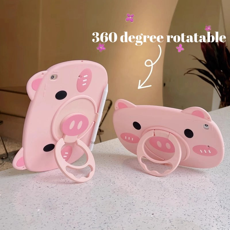 Unique Gift Idea: Cute Pig iPad Case - Perfect for Kids and Animal Lovers.