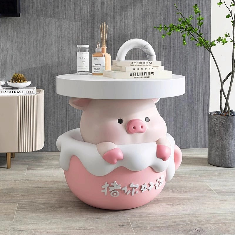 Cute Cartoon Pig Side Table | Adorable Home Decor Accent