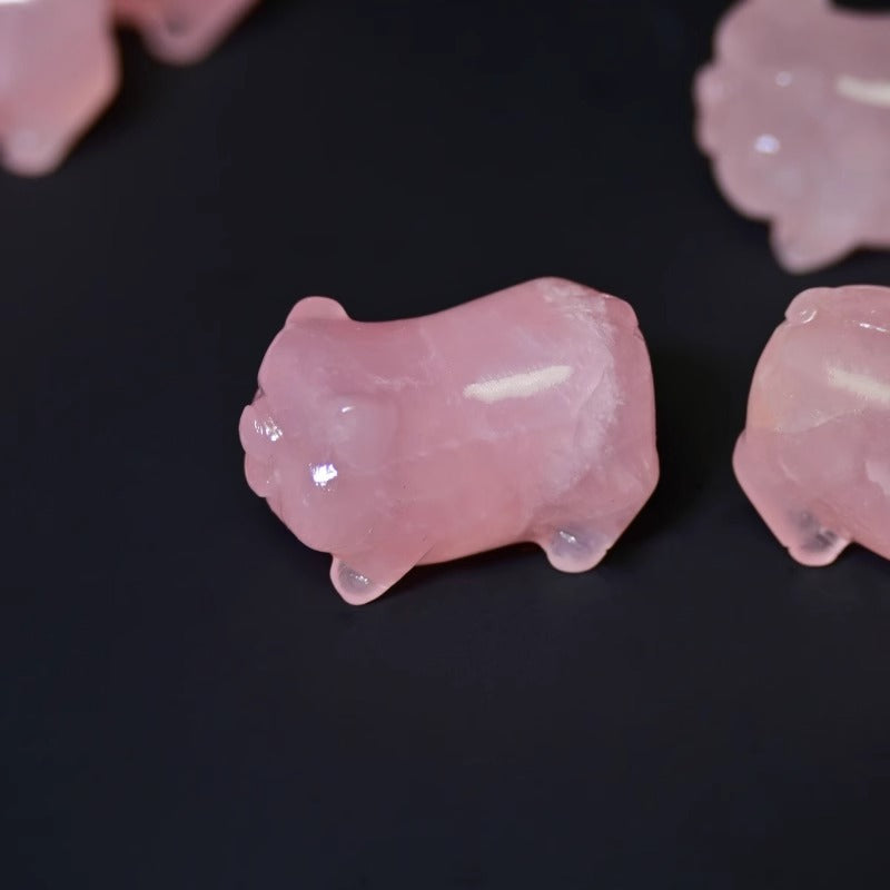 Unique natural pink crystal pig, ideal gift for birthdays and special occasions.