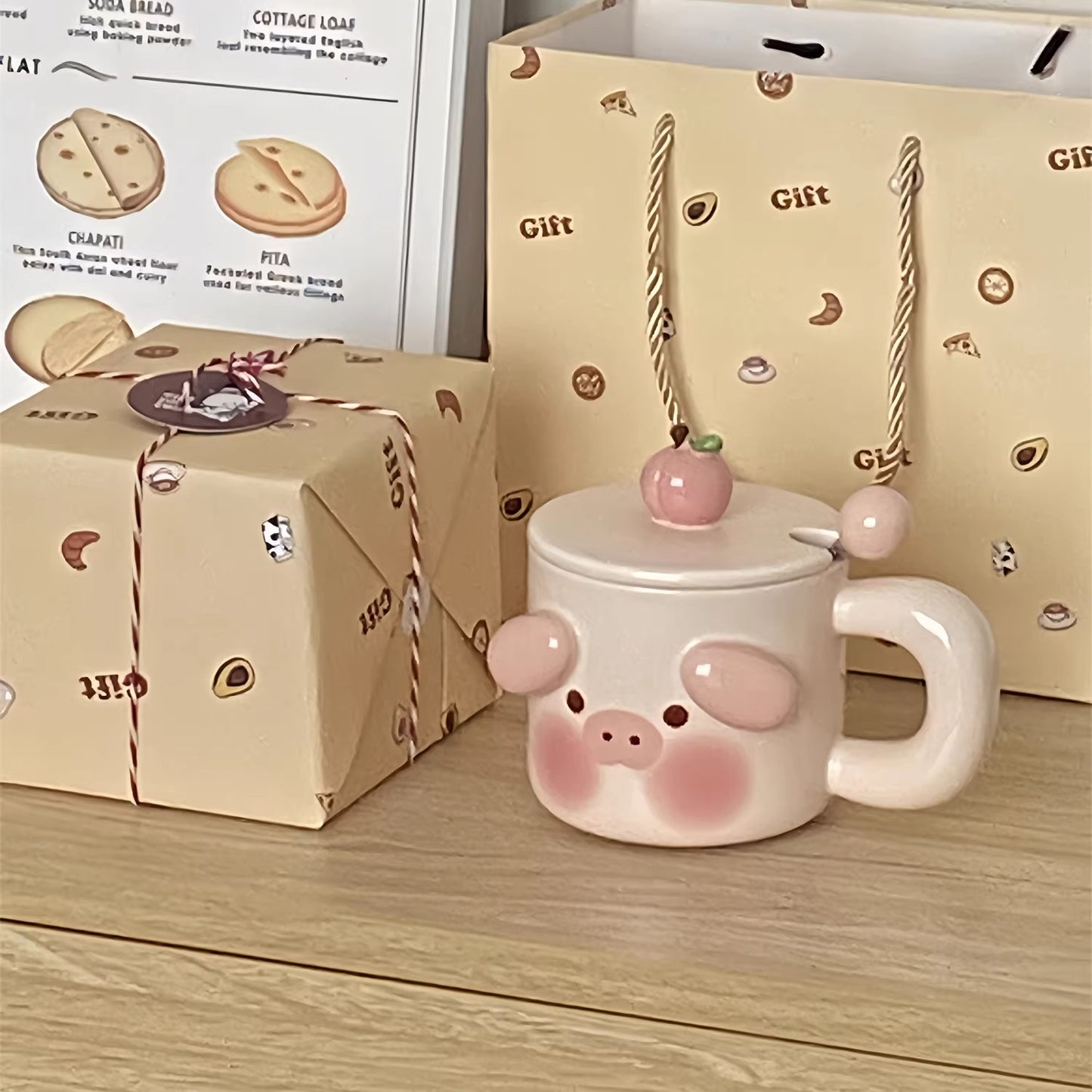 Charming pink pig drinking mug, ideal for animal lovers