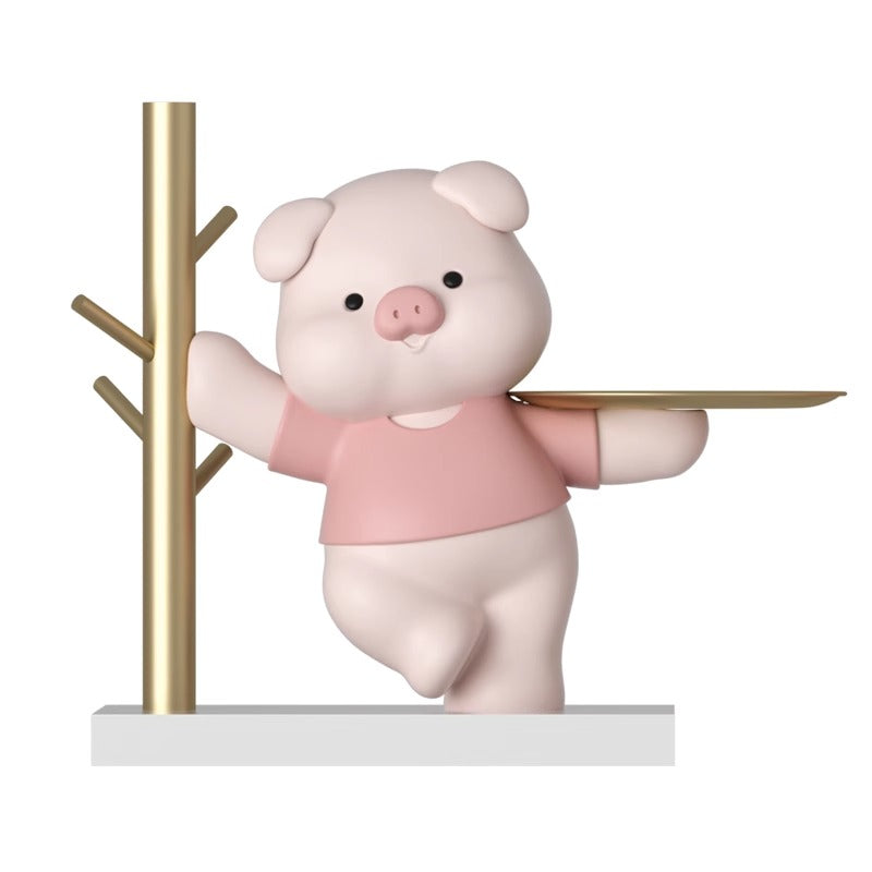 Playful cartoon pig furniture for entryway, offering stylish key storage and shoe organization