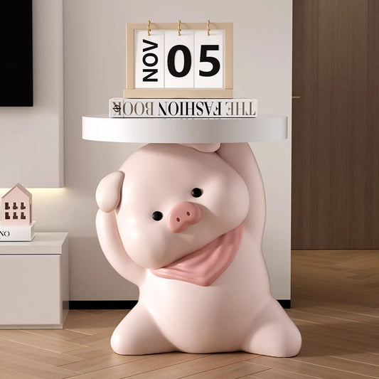 Cartoon Pig Side Table | Cute Home Decor for Living Room & Bedroom