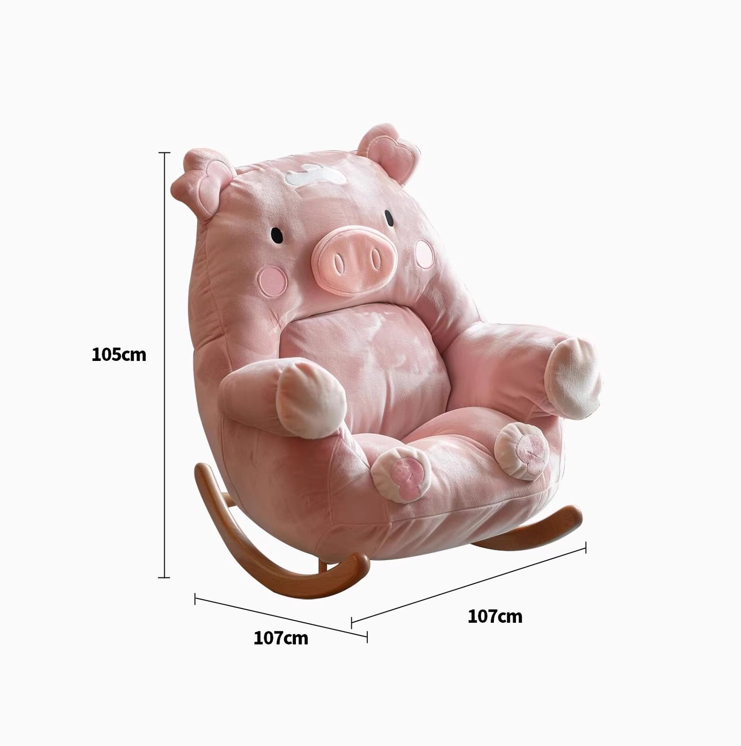 Durable Cartoon Pig Recliner Sofa in Playful Atmosphere: High-quality construction ensures this playful recliner remains a treasured addition to nurseries, playrooms, or themed living areas.