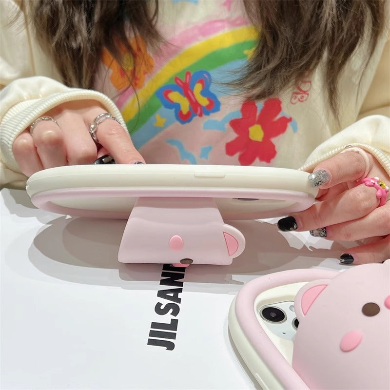 Stylish Cartoon Pig Phone Case with Comfortable Grip - Fun Accessory for Smartphones