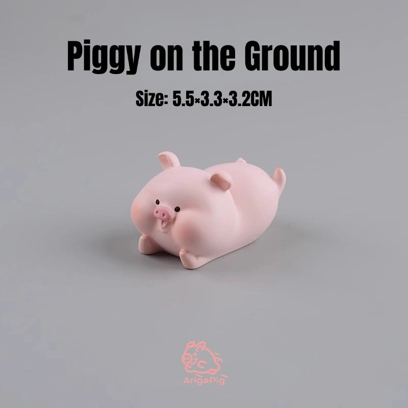 Adorable Fat Piggy Desktop Car Ornament - Playful Decor with Unique Poses