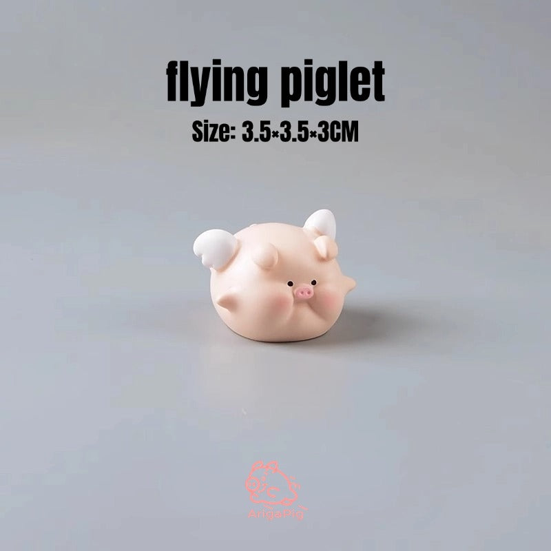 Adorable Fat Piggy Desktop Car Ornament - Playful Decor with Unique Poses