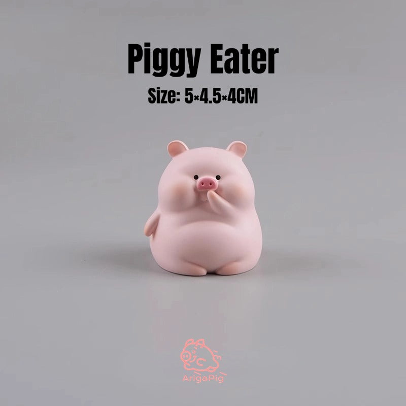 Adorable Fat Piggy Desktop Car Ornament - Playful Decor with Unique Poses