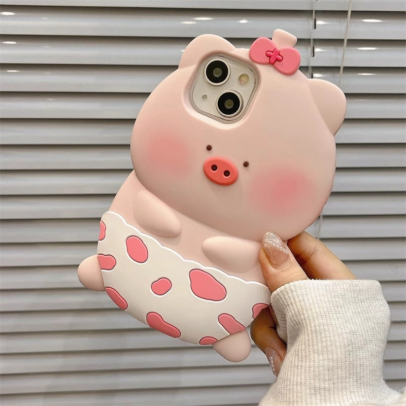 Adorable Cartoon Pig Apple Phone Cover for Style and Protection