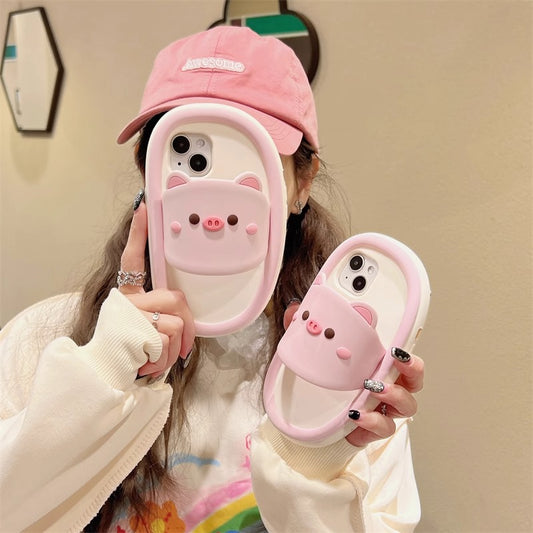 Adorable Cartoon Pig Slipper Phone Case - Unique Design for Fun Protection