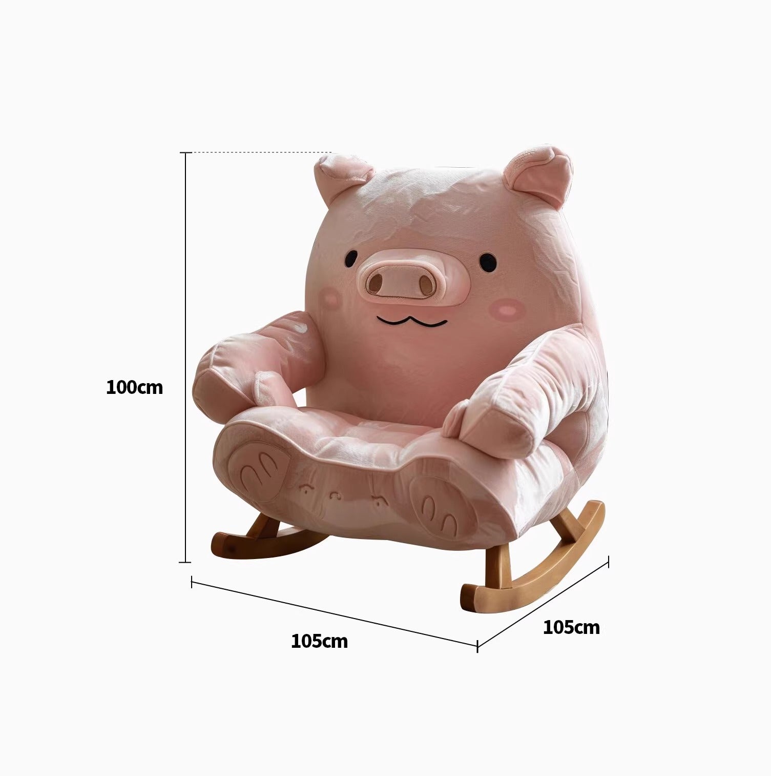 Charming Pig Recliner Sofa with Easy-to-Clean Fabric: Stylish and practical recliner sofa designed for comfort and easy maintenance, bringing joy and good fortune to your home decor.